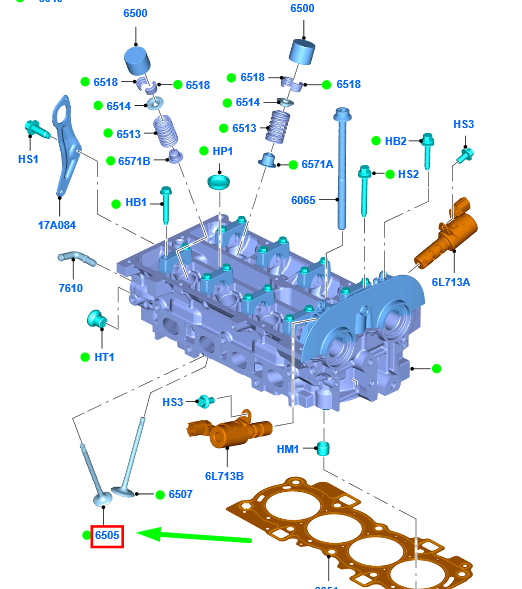 new ford ka mk3 exhaust valve 1s6g-6505-ea 1837728 original