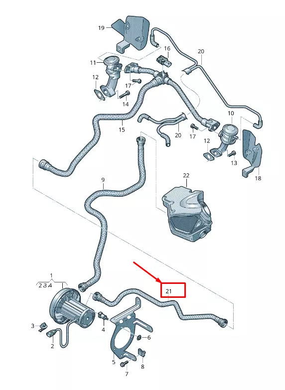 NEW AUDI A4 AVANT B8 SECONDARY AIR INJECTION CONNECTING HOSE 06E133817J