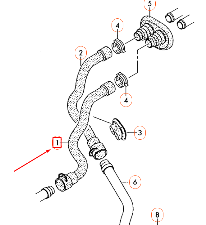 NEW AUDI A5 SPORTBACK 8T8 COOLANT HOSE 8K1819371AE ORIGINAL