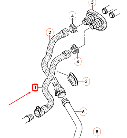 NEW AUDI A5 SPORTBACK 8T8 COOLANT HOSE 8K1819371AE ORIGINAL
