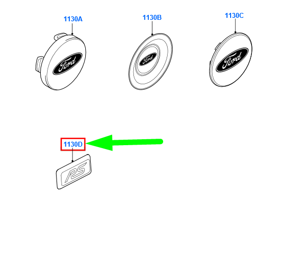 new ford focus mk2 wheel cover emblem 1556159 9m5j-1224-aa original