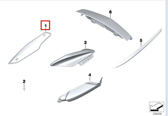 NEW BMW K48 K 1600 GT FRONT RIGHT WINDSHIELD TRIM CHROME 46637727404 ORIGINAL