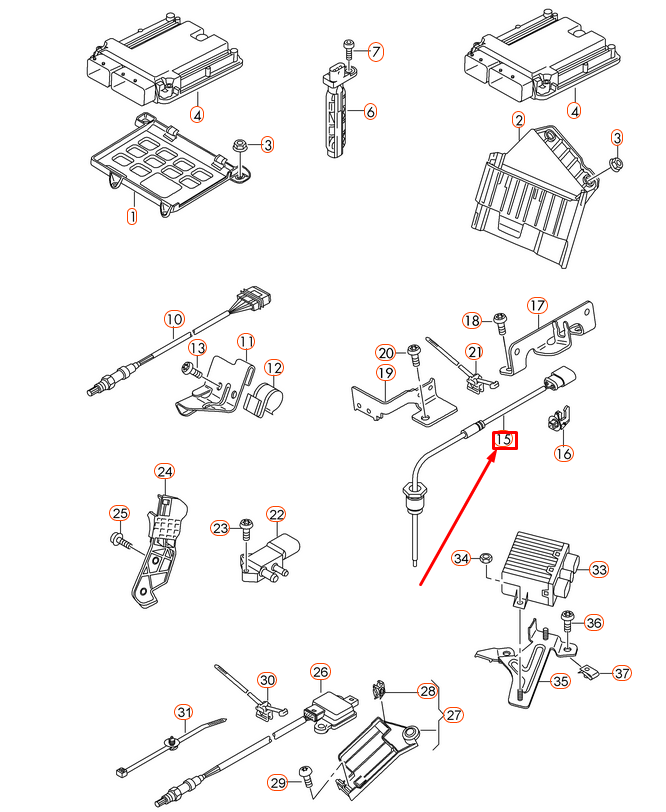 new audi a8 4h d4 exhaust gas temperature sensor 4h0906088ab original