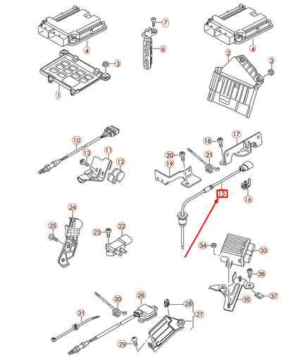 new audi a8 4h d4 exhaust gas temperature sensor 4h0906088ab original