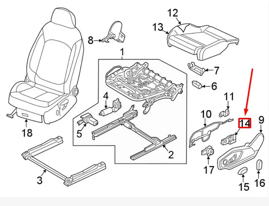 NEW AUDI Q7 4M FRONT RIGHT SEAT POWER SWITCH 4M0959748