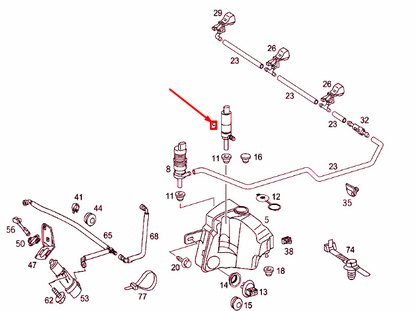 NEW MERCEDES-BENZ ML W163 HEADLAMP WASHER PUMP A2108691121 ORIGINAL