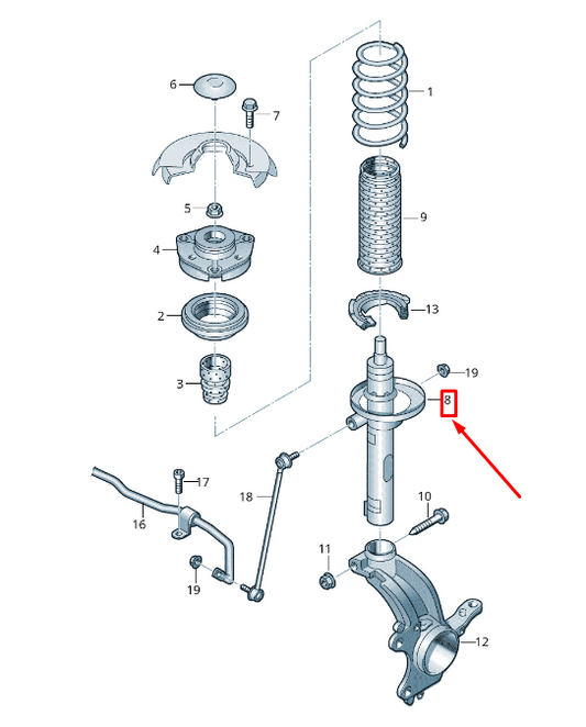 new skoda kamiq front gas shock absorber 2q0413032bm original