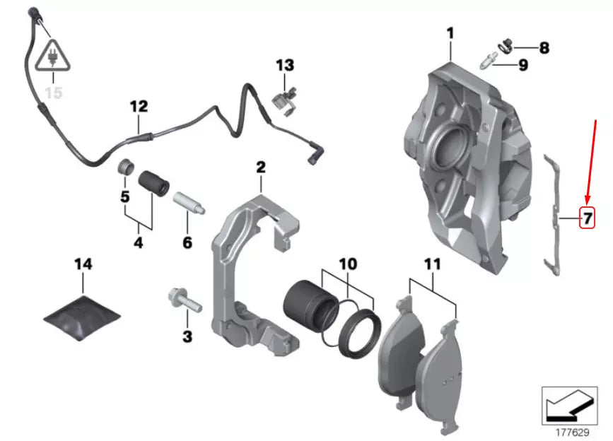 NEW BMW 5 F10 FRONT WHEEL BRAKE CLIP 34116799386 6799386 ORIGINAL
