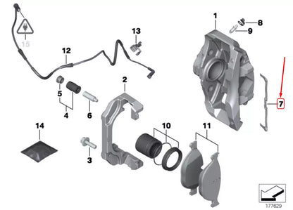 NEW BMW 5 F10 FRONT WHEEL BRAKE CLIP 34116799386 6799386 ORIGINAL