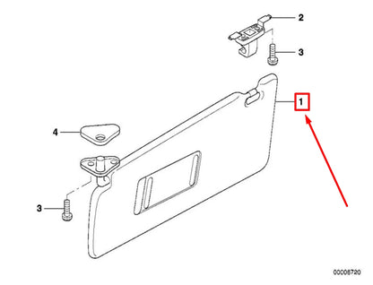 NEW BMW X5 E53 FRONT LEFT SUN VISOR 51168258021 8258021 ORIGINAL