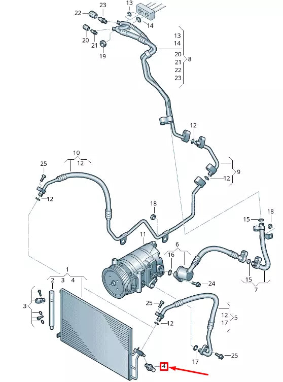 NEW VOLKSWAGEN CRAFTER 2F MK1 CONDITIONER PRESSURE SENSOR 2E0907271D