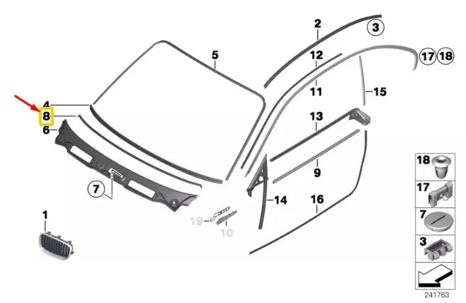 NEW BMW 1 E81 CROSS MEMBER SEALING STRIP 7163641 51717163641 ORIGINAL