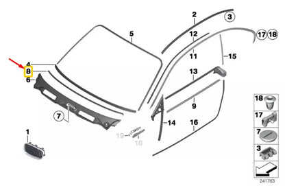 NEW BMW 1 E81 CROSS MEMBER SEALING STRIP 7163641 51717163641 ORIGINAL