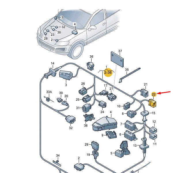 NEW VW TOUAREG 7P MK2 FLAT CONTACT HOUSING 17 PIN 8E0972575A