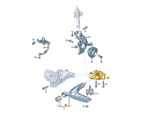 NEW VOLKSWAGEN ATLAS CA1 FRONT AXLE RIGHT BRACKET 3QF199232D