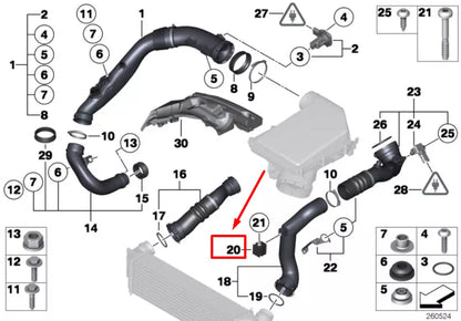 NEW BMW 6 F06 FRONT ENGINE AIR INTAKE HOSE GROMMET 13717582315 7582315 ORIGINAL