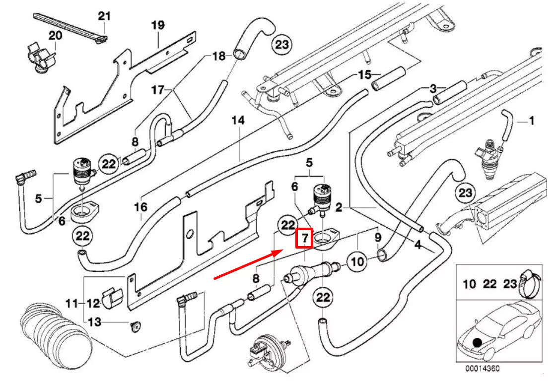 NEW BMW 7 E38 AIR LINE SUCKING JET PUMP 13531435603 1435603 ORIGINAL
