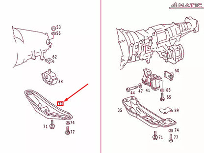 NEW MERCEDES-BENZ E W124 REAR ENGINE SUPPORT A1242420501 ORIGINAL