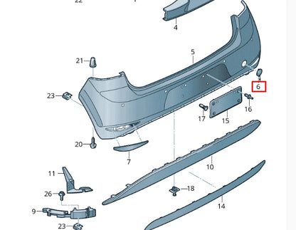 NEW VOLKSWAGEN GOLF 5G MK7 REAR BUMPER TOW EYE COVER 5G6807441AGRU ORIGINAL