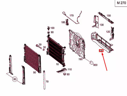 NEW MERCEDES-BENZ GLA X156 BOTTOM AIR DUCT A2425050130 ORIGINAL