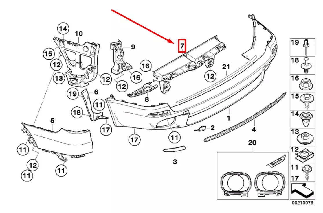 NEW BMW X5 E70 REAR CENTER BUMPER MOUNT 51127226939 7226939 ORIGINAL