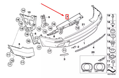 NEW BMW X5 E70 REAR CENTER BUMPER MOUNT 51127226939 7226939 ORIGINAL