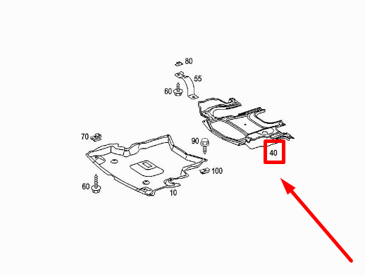 new mercedes-benz c w203 engine splash shield a2035243830 original