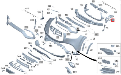 NEW MERCEDES-BENZ GLS X167 FRONT RIGHT BUMPER BRACKET A1678850206 ORIGINAL