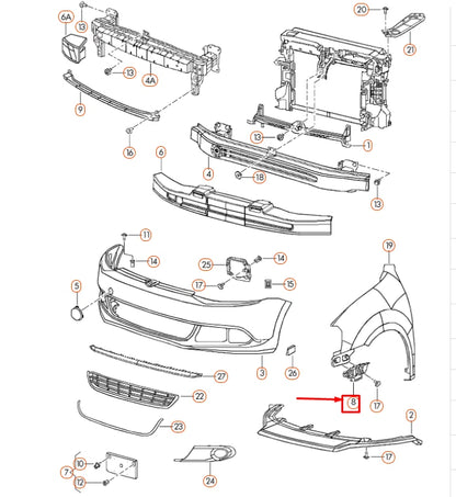 NEW VOLKSWAGEN JETTA A6 FRONT BUMPER RIGHT GUIDE PROFILE 5C6807184 ORIGINAL