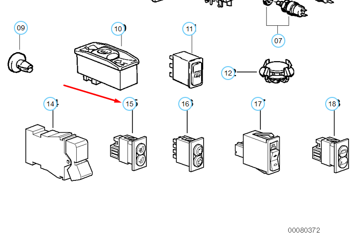 new bmw z3 e36 seat heating switch 61312491477 2491477 original