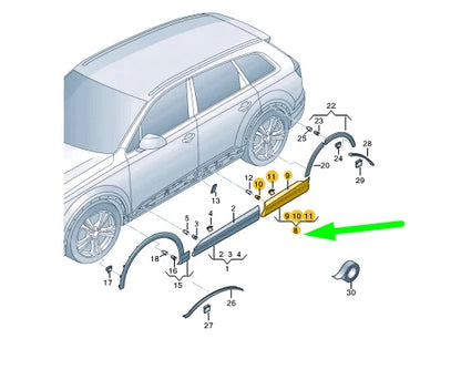 NEW AUDI Q7 4M REAR LEFT DOOR COVER 4M0853969BGRU ORIGINAL