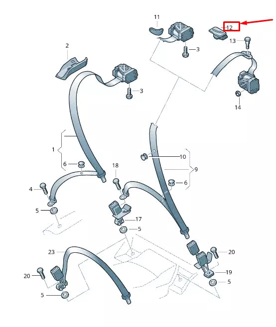 NEW AUDI A8 4H REAR CENTER SEAT BELT GUIDE 4H0857781C ET1 4H0857781CET1