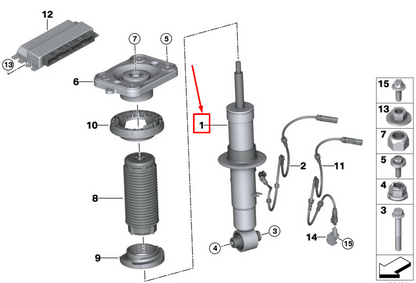 new bmw x5 g05 m50dx rear right shock absorber 37106869026 original