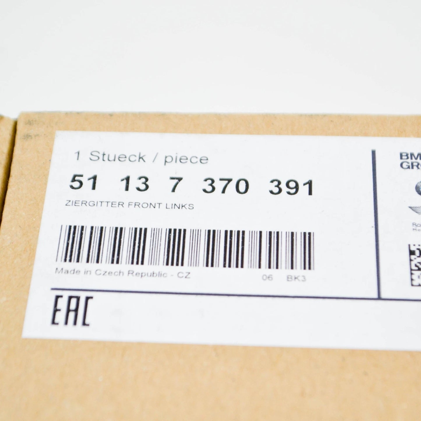 NEW BMW 6 F06 FRONT RADIATOR LEFT HIGH GRILLE 51137370391 7370391 2016 ORIGINAL