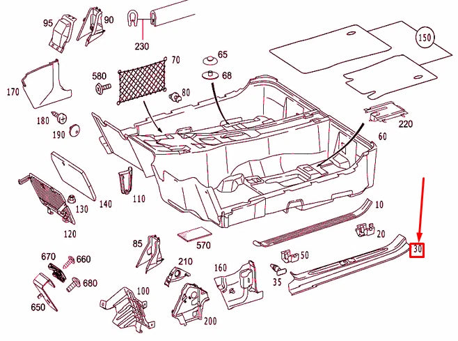 NEW MERCEDES-BENZ SL R230 LEFT OUTSIDE RAIL SCUFF PLATE A23068049359051 ORIGINAL