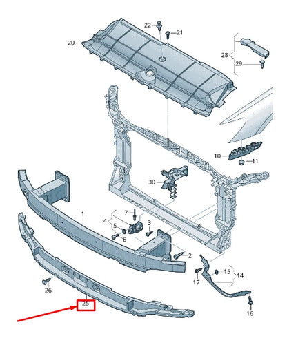 NEW AUDI A6 4A C8 FRONT BUMPER FOAM FILLER PIECE 4K0807550D