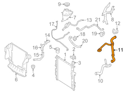 NEW MERCEDES R W251 WATER UPPER RADIATOR COOLANT HOSE A2515002075 ORIGINAL