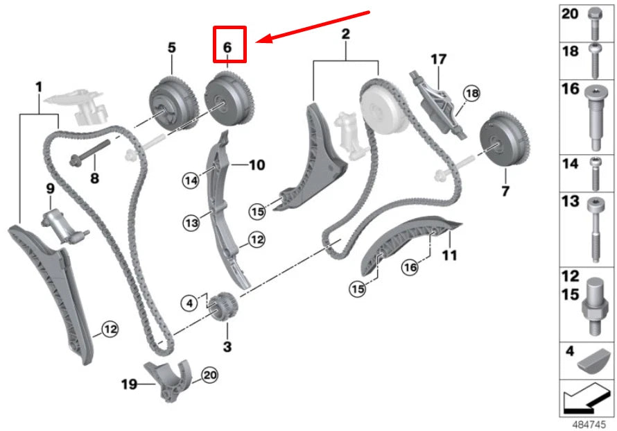 NEW BMW 7 G12 INTAKE CAMSHAFT TIMING CHAIN SPROCKET 11367598001 7598001 ORIGINAL
