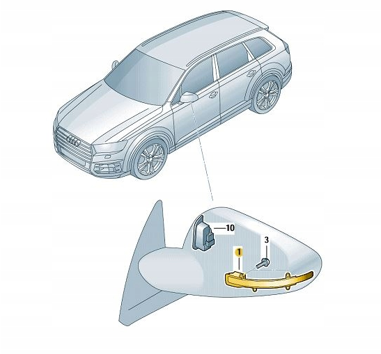 new audi q7 4m front left door wing mirror turn indicator 4m0949101a original