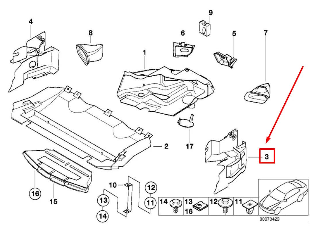 NEW BMW Z3 E36 LEFT ENGINE AIR DUCT TRIM MOUNTING 51712492499 2492499 ORIGINAL