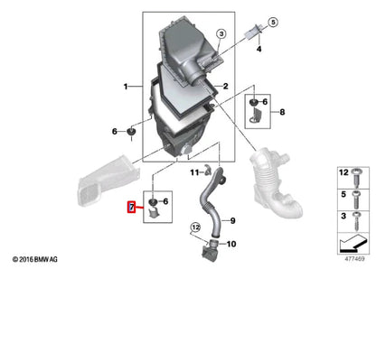NEW BMW 5 G30 INTAKE SILENCER BRACKET 13718620474 ORIGINAL