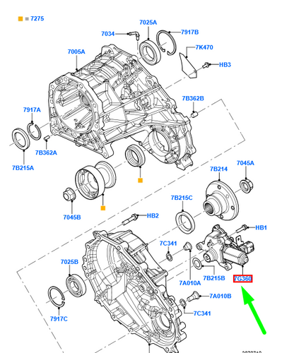 new ford ranger t6 mk1 transmission case motor 2436395 jb3p-7g360-ba original