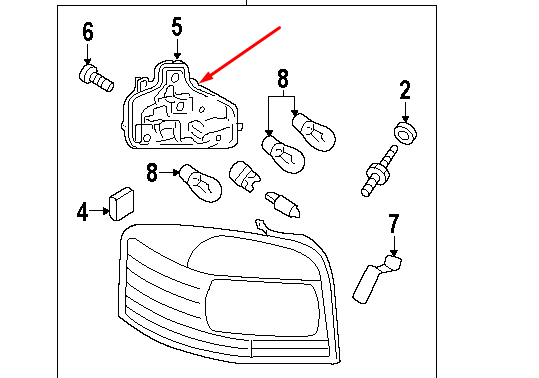 NEW AUDI A3 8P REAR RIGHT TAILLIGHT BULB SOCKET 8P4945257D 2010 ORIGINAL