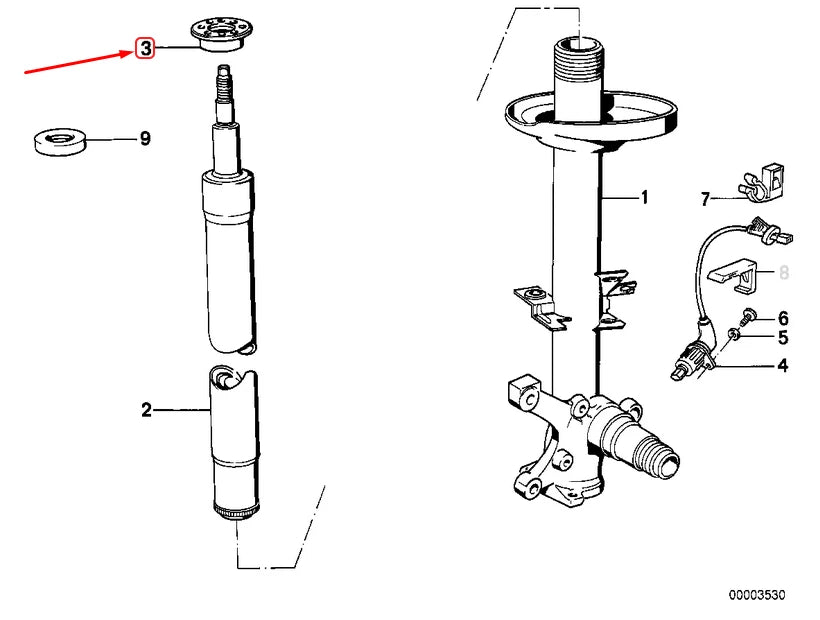 NEW BMW 5 E34 FRONT SPRING STRUT THREADED RING 31321129196 1129196 ORIGINAL