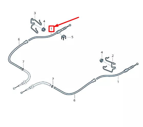 NEW VOLKSWAGEN CADDY 2K MK3 REAR BRAKE CABLE 2K5609721K