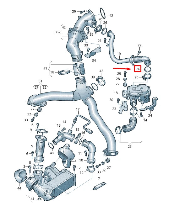 NEW AUDI A8 4N BYPASS VALVE PIPE SEAL 057145625C