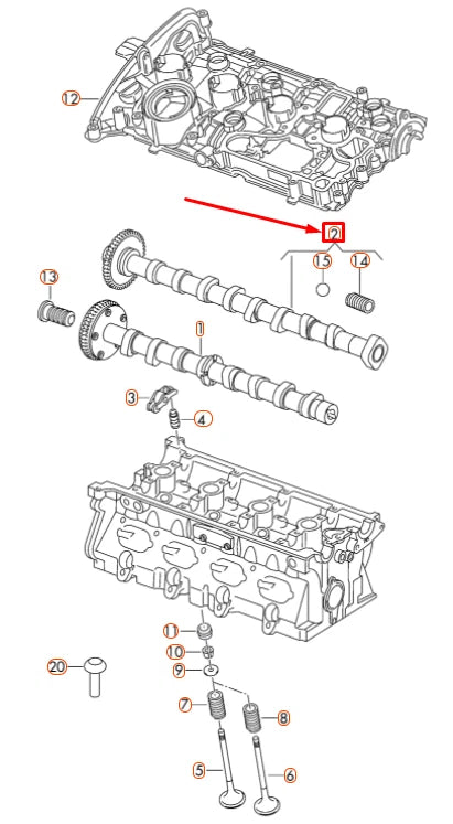 NEW AUDI A4 B8 ENGINE EXHAUST CAMSHAFT 06H109022BJ ORIGINAL