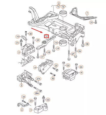 NEW AUDI TT 8J ENGINE REAR SUPPORT 3C0199855K