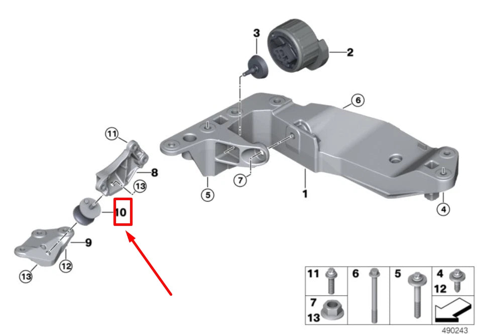 NEW BMW X7 G07 GEARBOX RUBBER MOUNTING 6860542 22326860542 ORIGINAL