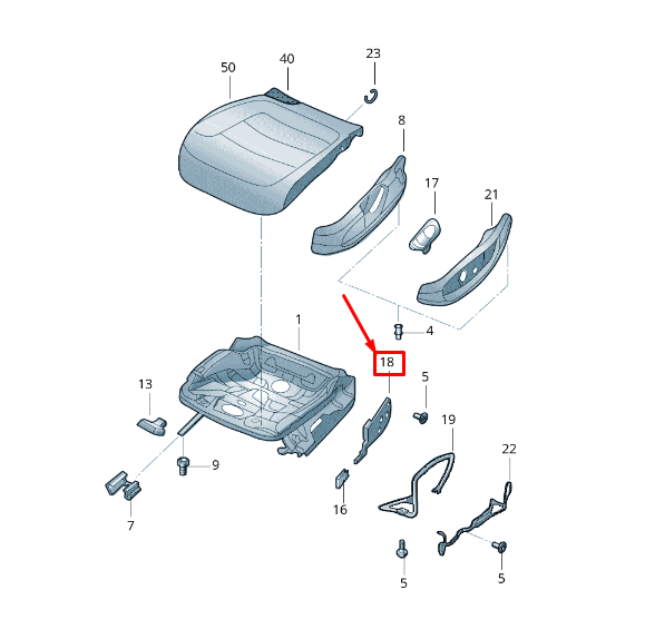 NEW VW TOURAN 5T FRONT RH SEAT HEIGHT ADJUST OPERATING LEVER 510881092 ORIGINAL